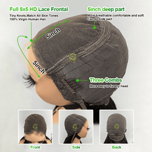 Load image into Gallery viewer, Ghair 5*5 HD Lace Closure Wigs Invisible Lace Frontal Wavy Curly Hair For Blackwomen