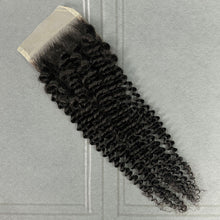 Load image into Gallery viewer, Ghair 4x4 Transparent Lace Closure Kinky Curly Virgin Raw Hair N1B#