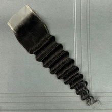 Load image into Gallery viewer, Ghair 4x4 Transparent Lace Closure Loose Deep Wave Virgin Raw Hair N1B#