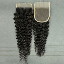 Load image into Gallery viewer, Ghair 4x4 Transparent Lace Closure Deep Curly Virgin Raw Hair N1B#