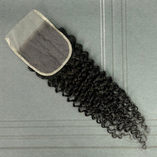 Load image into Gallery viewer, Ghair 4x4 Transparent Lace Closure Deep Curly Virgin Raw Hair N1B#