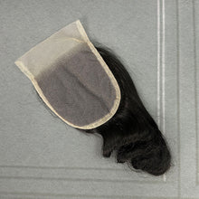 Load image into Gallery viewer, Ghair 4x4 Transparent Lace Closure Single Loose Wave Virgin Raw Hair N1B#