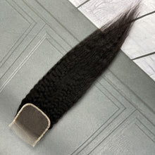 Load image into Gallery viewer, Ghair 4x4 HD Lace Closure Kinky Straight Virgin Raw Hair N1B#