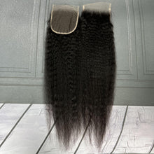 Load image into Gallery viewer, Ghair 4x4 HD Lace Closure Kinky Straight Virgin Raw Hair N1B#