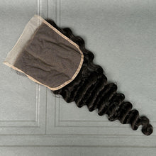 Load image into Gallery viewer, Ghair 6x6 Transparent Lace Closure Loose Deep Wave Virgin Raw Hair N1B#