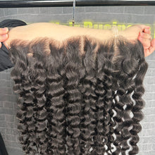 Load image into Gallery viewer, Ghair 13x4 Transparent Lace Frontal Italian Curly Virgin Raw Hair N1B#
