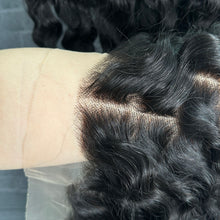 Load image into Gallery viewer, Ghair 13x4 Transparent Lace Frontal Italian Curly Virgin Raw Hair N1B#