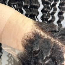 Load image into Gallery viewer, Ghair 13x4 Transparent Lace Frontal Deep Wave Virgin Raw Hair N1B#