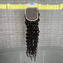 Load image into Gallery viewer, Ghair 4x4 Transparent Lace Closure Italian Curly Virgin Raw Hair N1B#