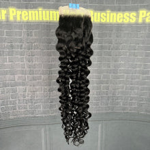 Load image into Gallery viewer, Ghair 4x4 Transparent Lace Closure Italian Curly Virgin Raw Hair N1B#