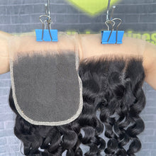 Load image into Gallery viewer, Ghair 4x4 Transparent Lace Closure Italian Curly Virgin Raw Hair N1B#