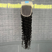 Load image into Gallery viewer, Ghair 4x4 Transparent Lace Closure Deep Wave Virgin Raw Hair N1B#