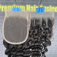 Load image into Gallery viewer, Ghair 4x4 Transparent Lace Closure Deep Wave Virgin Raw Hair N1B#