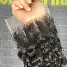 Load image into Gallery viewer, Ghair 4x4 Transparent Lace Closure Deep Wave Virgin Raw Hair N1B#