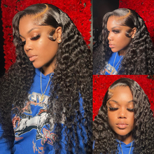Load image into Gallery viewer, Ghair Deep Wave Wig 100 Human Hair Swiss Lace Curly Hair 13*4 Lace Front Wig