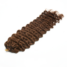 Load image into Gallery viewer, Ghair Deep Wave Crochet Hair Extensions 4# Medium Brown Virgin Hair for Daily & Party Use