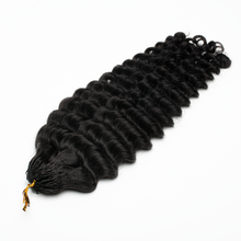 Load image into Gallery viewer, Ghair Deep Wave Crochet Hair Extensions N1B# Natural Black Virgin Hair for Daily & Party Use