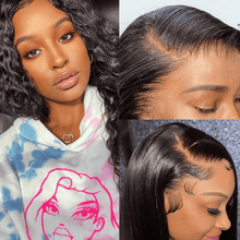 Load image into Gallery viewer, Ghair Deep Wave Wig 100 Human Hair Swiss Lace Curly Hair 13*4 Lace Front Wig