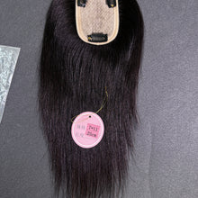 Load image into Gallery viewer, Ghair 7*10CM Straight Silk Base Hair Topper N1B# Natural Black 100% Virgin Human Hair for Thinning Hair & Daily Wear