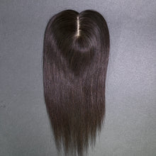 Load image into Gallery viewer, Ghair 12*13CM Straight Silk Base Hair Topper N1B# Natural Black 100% Virgin Human Hair for Thinning Hair & Daily Wear