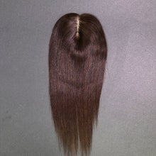 Load image into Gallery viewer, Ghair 8*12CM Straight Silk Base Hair Topper #4 Medium Brown 100% Virgin Human Hair for Thinning Hair & Daily Wear