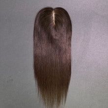 Load image into Gallery viewer, Ghair 9*14CM Straight Silk Base Hair Topper 2# Dark Brown 100% Virgin Human Hair for Thinning Hair & Daily Wear