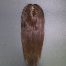Load image into Gallery viewer, Ghair 14*16CM Straight Silk Base Hair Topper 2# Dark Brown 100% Virgin Human Hair for Thinning Hair & Daily Wear