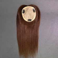 Load image into Gallery viewer, Ghair 12*13CM Straight Silk Base Hair Topper #4 Medium Brown 100% Virgin Human Hair for Thinning Hair & Daily Wear