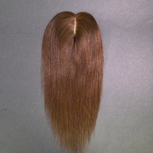 Load image into Gallery viewer, Ghair 13*15CM Straight Silk Base Hair Topper #4 Medium Brown 100% Virgin Human Hair for Thinning Hair & Daily Wear