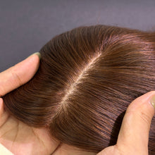 Load image into Gallery viewer, Ghair 13*15CM Straight Silk Base Hair Topper #4 Medium Brown 100% Virgin Human Hair for Thinning Hair & Daily Wear