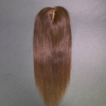 Load image into Gallery viewer, Ghair 14*16CM Straight Silk Base Hair Topper #4 Medium Brown 100% Virgin Human Hair for Thinning Hair & Daily Wear