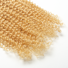 Load image into Gallery viewer, Ghair Kinky Curly Crochet Hair Extensions #613 Blonde Virgin Hair for Daily & Party Use