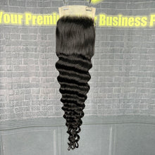 Load image into Gallery viewer, Ghair 5x5 Transparent Lace Closure Loose Deep Wave Virgin Hair N1B#
