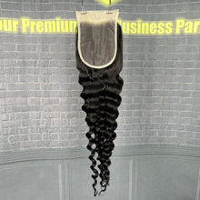 Load image into Gallery viewer, Ghair 5x5 Transparent Lace Closure Loose Deep Wave Virgin Hair N1B#

