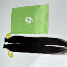 Load image into Gallery viewer, G GHAIR Tape in Hair Extensions 22 Inch Natural Black Pu Tape in Real Human Hair Extensions Straight Hair 13 Pieces
