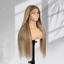 Load image into Gallery viewer, Ghair New Luxury Raw Hair 5x5 HD Balayage Wigs Straight 250% Density Color #6/70/6
