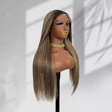 Load image into Gallery viewer, Ghair New Luxury Raw Hair 5x5 HD Balayage Wigs Straight 250% Density Color #2/8/24
