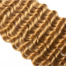 Load image into Gallery viewer, Ghair Deep Wave Crochet Hair Extensions #27 Honey Blonde Virgin Hair for Daily &amp; Party Use
