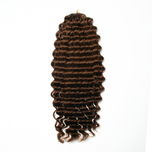 Load image into Gallery viewer, Ghair Deep Wave Crochet Hair Extensions 4# Medium Brown Virgin Hair for Daily &amp; Party Use
