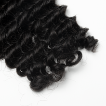 Load image into Gallery viewer, Ghair Deep Wave Crochet Hair Extensions N1B# Natural Black Virgin Hair for Daily &amp; Party Use
