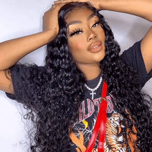 Load image into Gallery viewer, Ghair Deep Wave Wig 100 Human Hair Swiss Lace Curly Hair 13*4 Lace Front Wig
