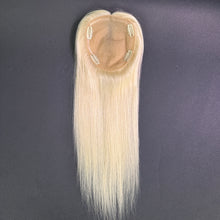 Load image into Gallery viewer, Ghair 14*16CM Straight Silk Base Hair Topper 613# Blonde Natural Black 100% Virgin Human Hair for Thinning Hair &amp; Daily Wear
