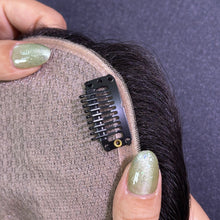 Load image into Gallery viewer, Ghair 7*10CM Straight Silk Base Hair Topper N1B# Natural Black 100% Virgin Human Hair for Thinning Hair &amp; Daily Wear
