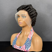 Load image into Gallery viewer, Ghair Pre Made 13x4 Transparent Lace Pixie Cut Wigs #1B Natural Black Human Hair Wigs Ready to Wear for Everyday &amp; Special Occasions

