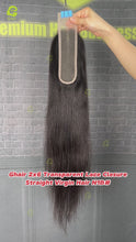 Load and play video in Gallery viewer, Ghair 2x6 Transparent Lace Closure Straight Virgin Hair N1B#
