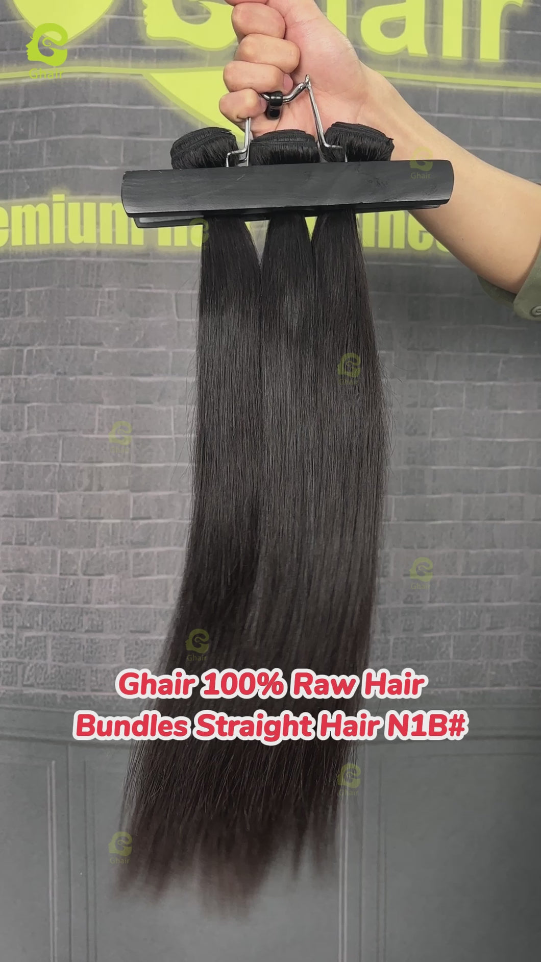 Ghair 100% Raw Hair Bundles Straight Hair N1B#