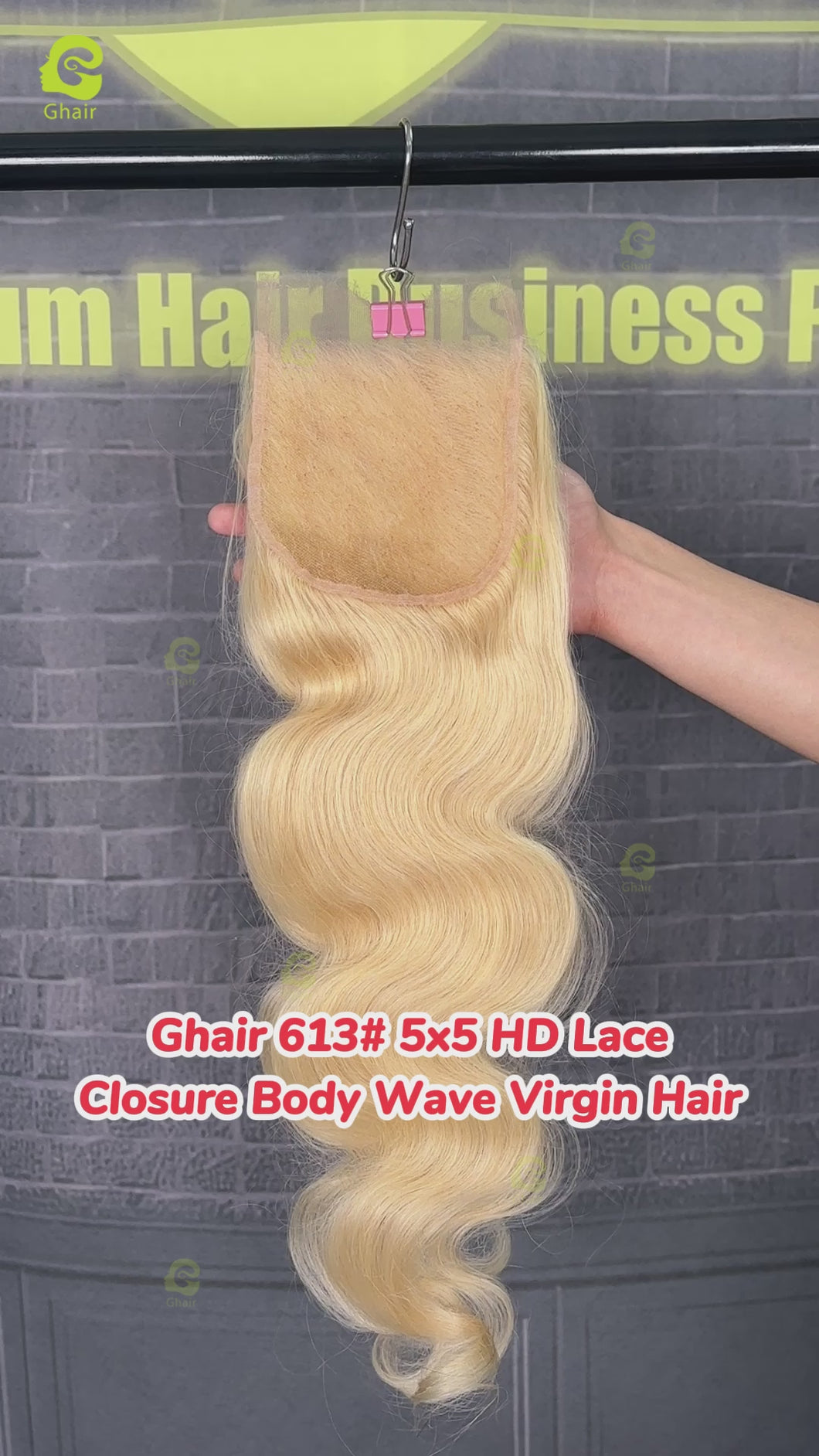 Ghair 613# 5x5 HD Lace Closure Bdoy Wave Virgin Hair