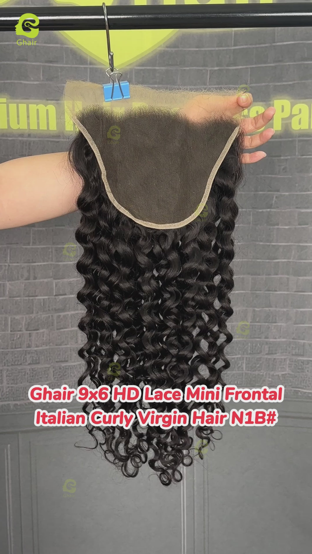 Ghair 9x6 HD Lace Closure Italian Curly Virgin Hair N1B#
