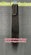 Load and play video in Gallery viewer, Ghair 2x6 HD Lace Closure Straight Virgin Hair N1B#
