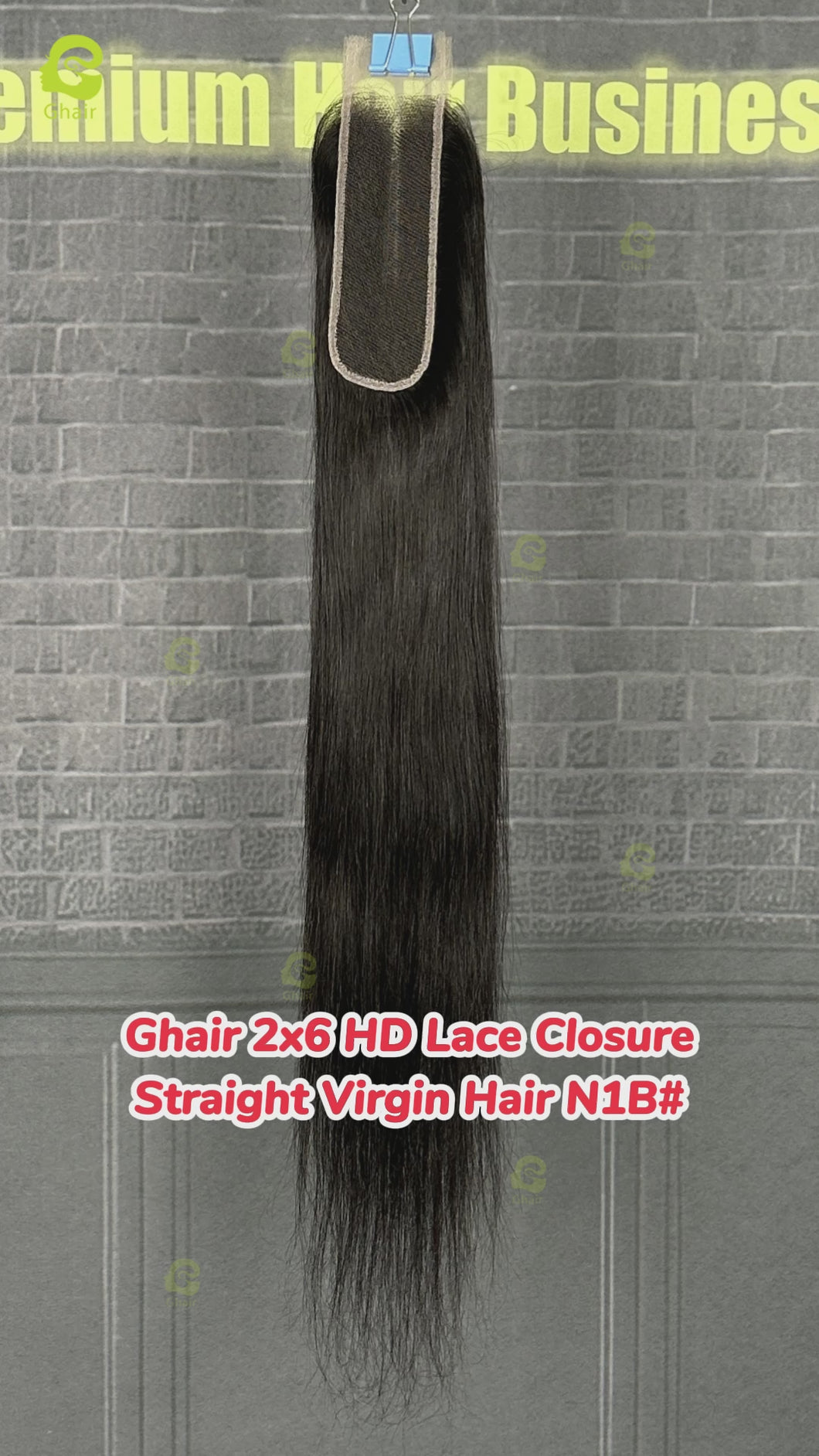 Ghair 2x6 HD Lace Closure Straight Virgin Hair N1B#
